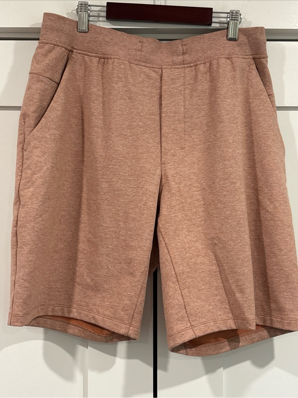 Lululemon City Sweat Shorts 9" Men LARGE L Heathered Pink Stretch French Terry